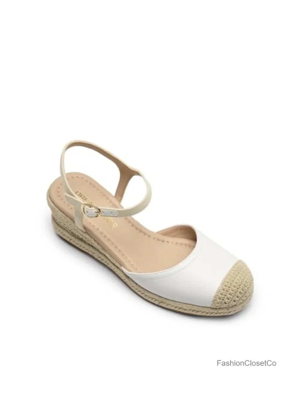 Strappy Espadrille Platform Wedge Sandals, Faux Leather, 2.3